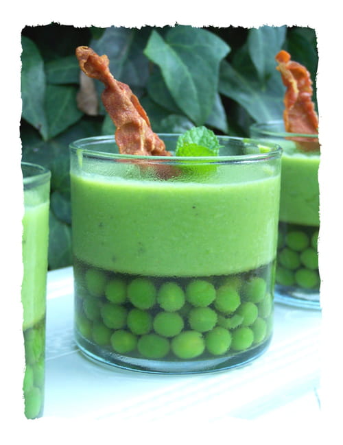 Panna cotta de petits pois à la menthe