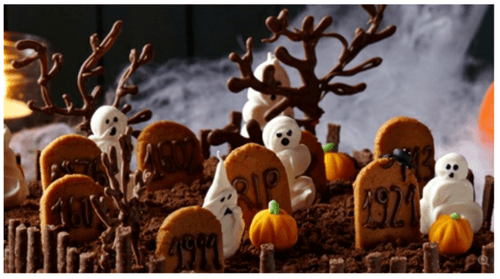 Gâteau cimetière d'Halloween