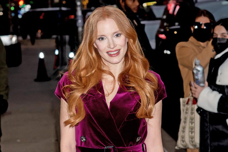 Les cheveux boucl&eacute;s roux de Jessica Chastain