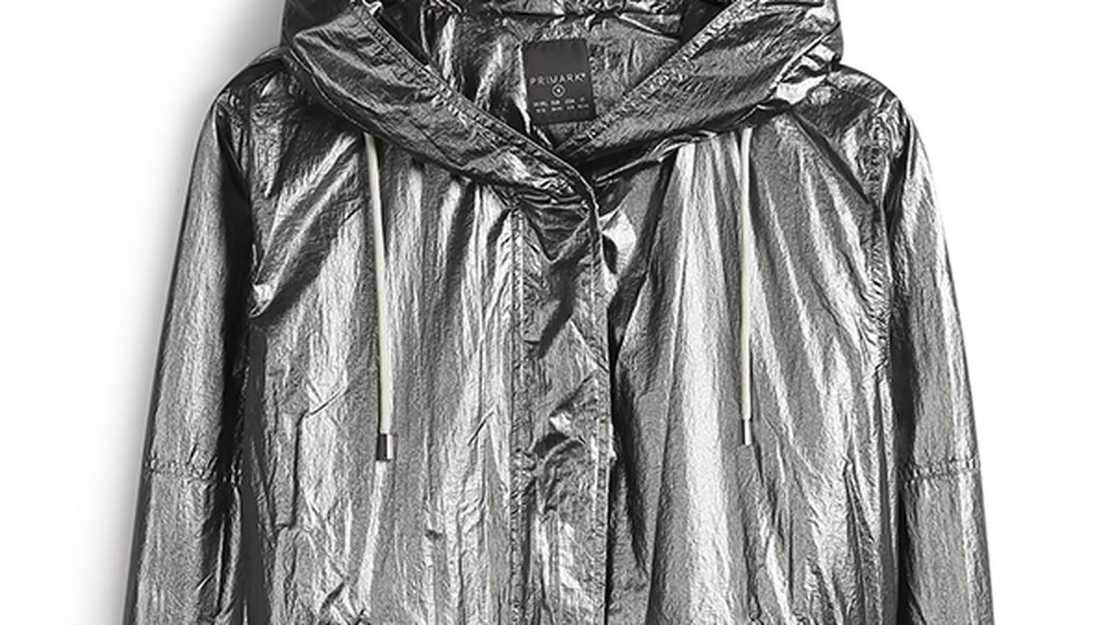 Veste à capuche argentée