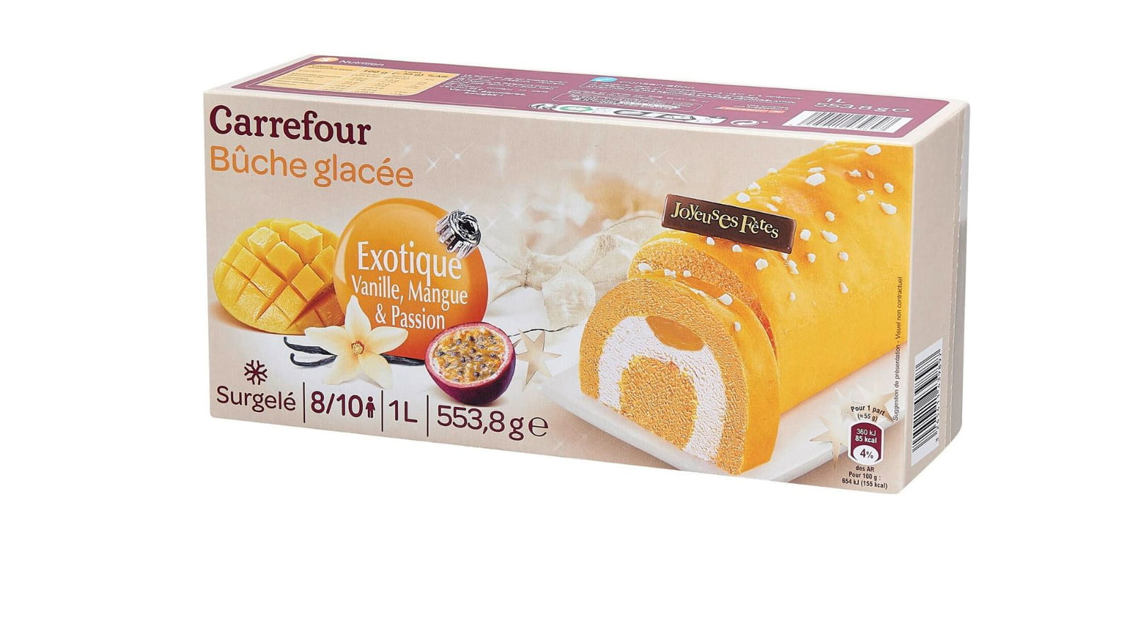 Bûche exotique glacée Carrefour