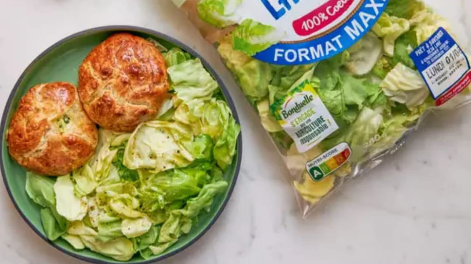 Feuilletés épinard, feta et salade