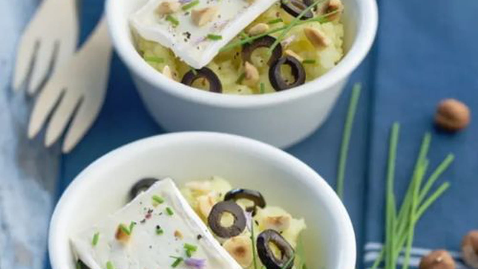 Écrasé de pommes de terre, olives, noisettes et Caprice des Dieux