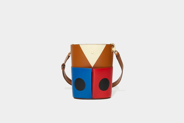 Sac &agrave; main en cuir multicolore de RSVP Paris