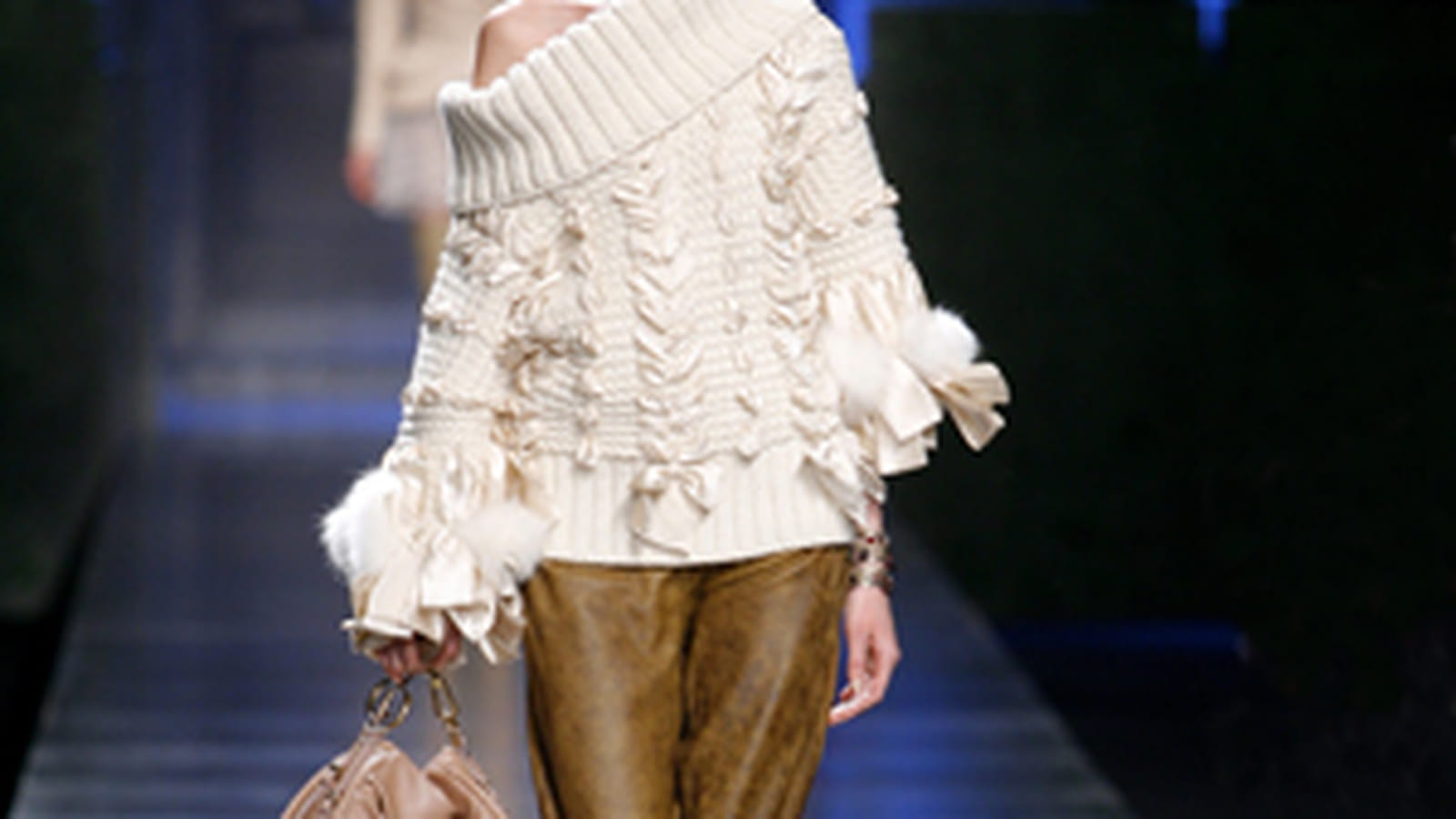 Pull en laine blanc cassé