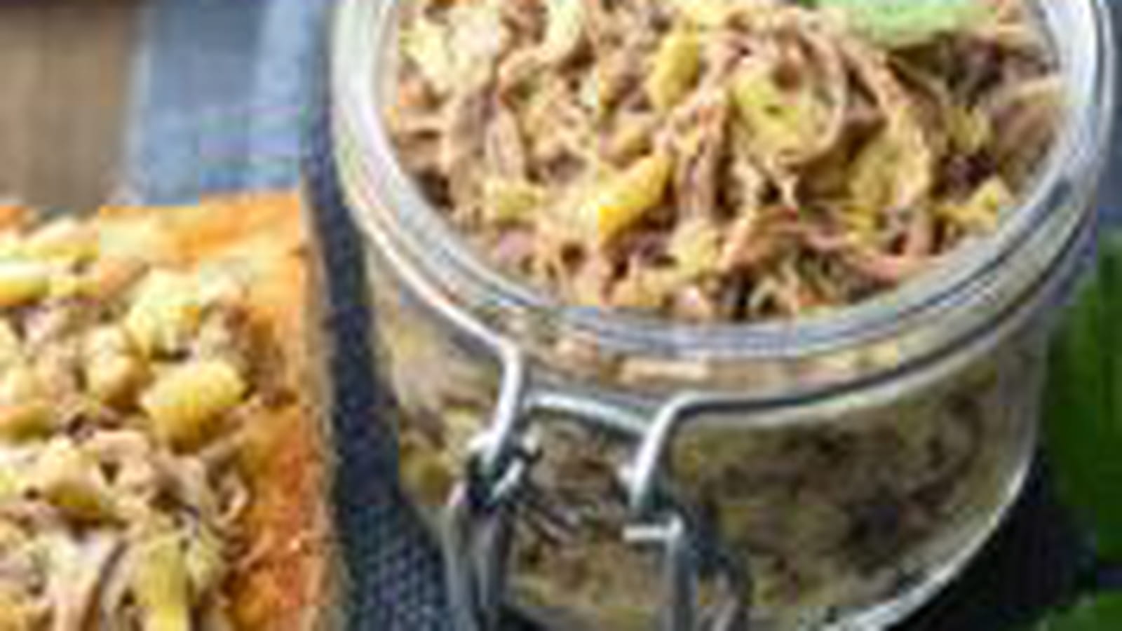 Rillettes de confit de canard aux haricots beurre persillés