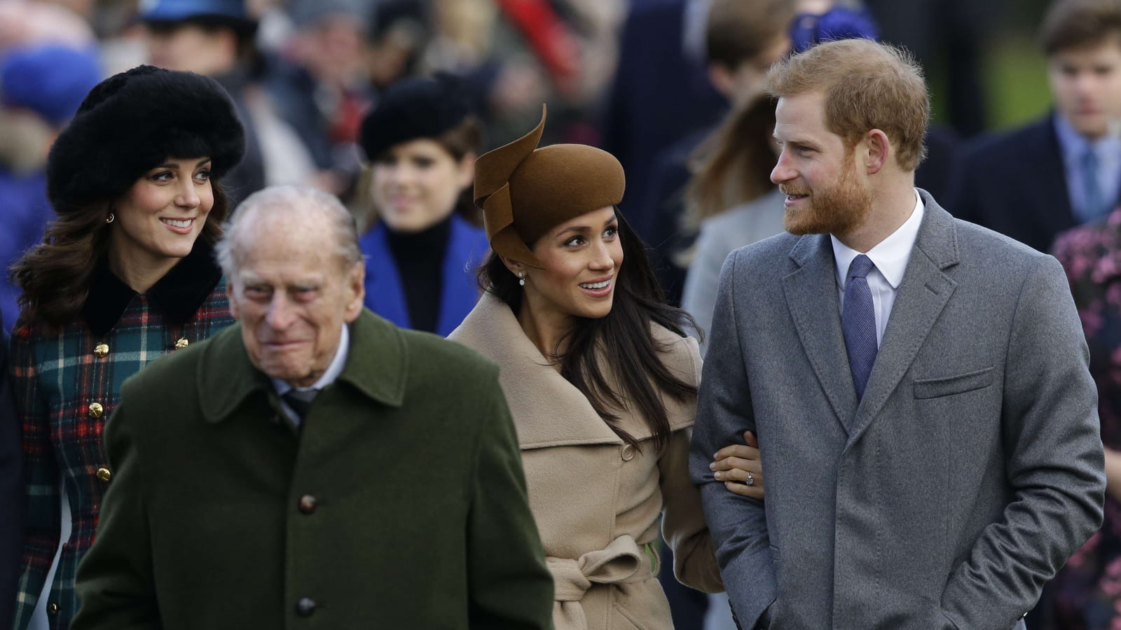 Kate Middleton, le prince Philippe, Meghan Markle et le prince Harry.