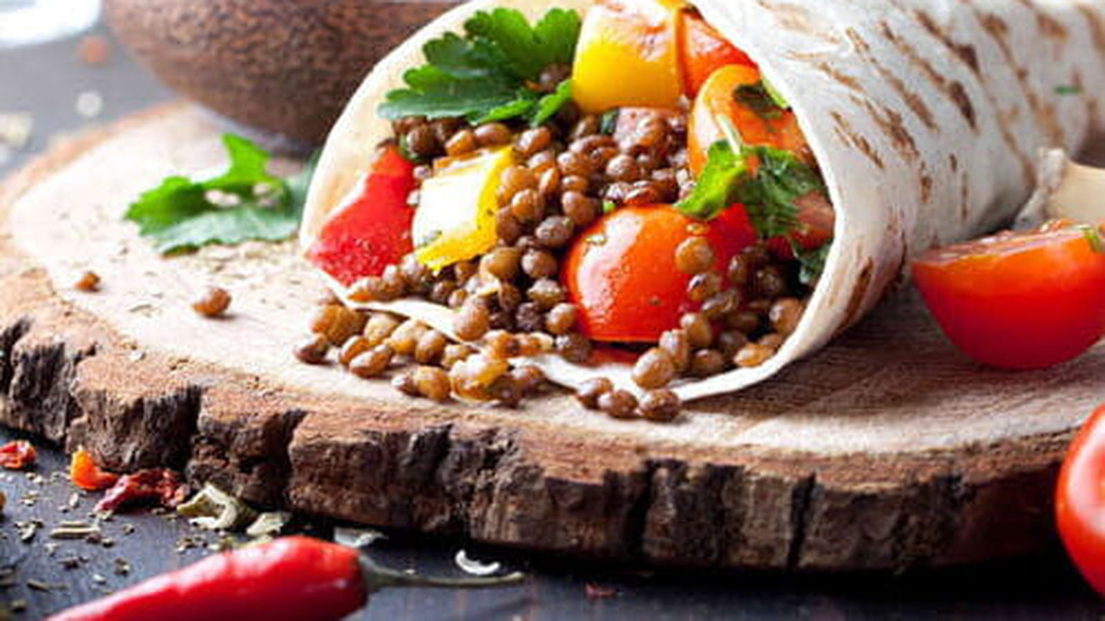 Tortillas de lentilles aux légumes grillés Vivien Paille