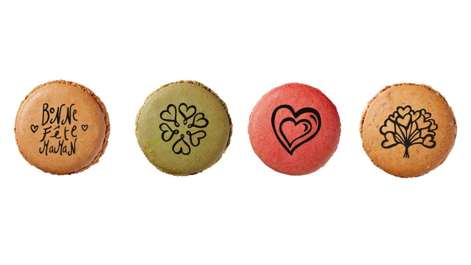 L'assortiment de macarons avec motifs ou messages de Pierre Hermé