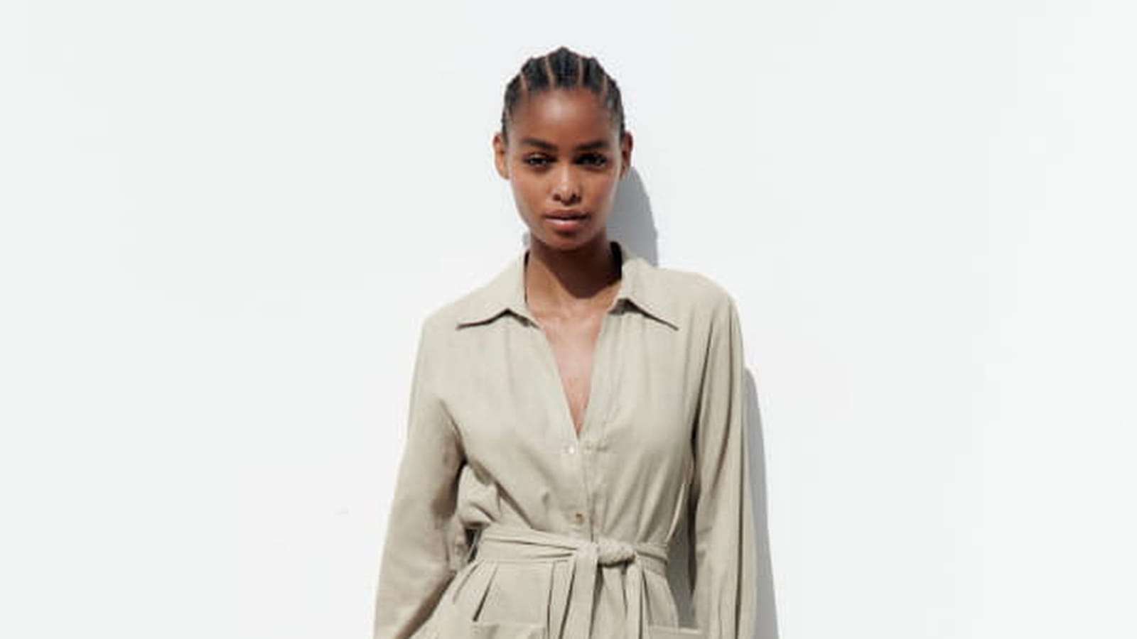 Robe chemise en lin Zara
