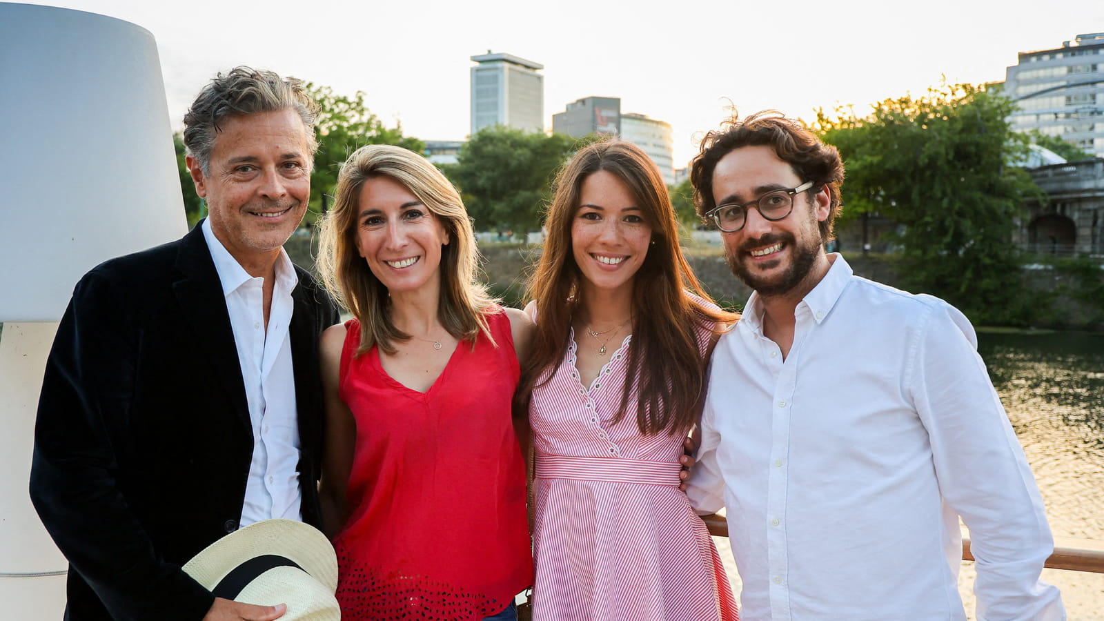 Caroline Delage, Thomas Hollande et sa femme Emilie Broussouloux