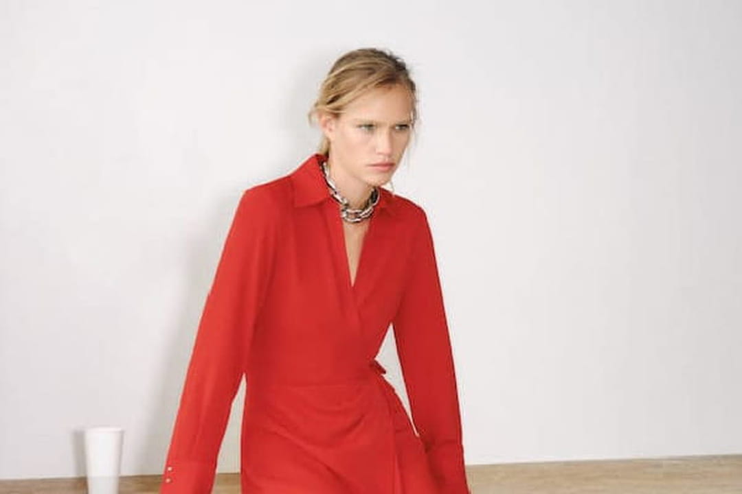 Robe Chemisier H&M Rouge En Coton - Taille 42 - Style Belle Avec 2 Poches - Neuve Sans étiquettes