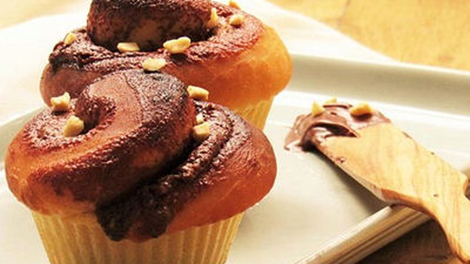 Brioches roulées chocolat et caramel