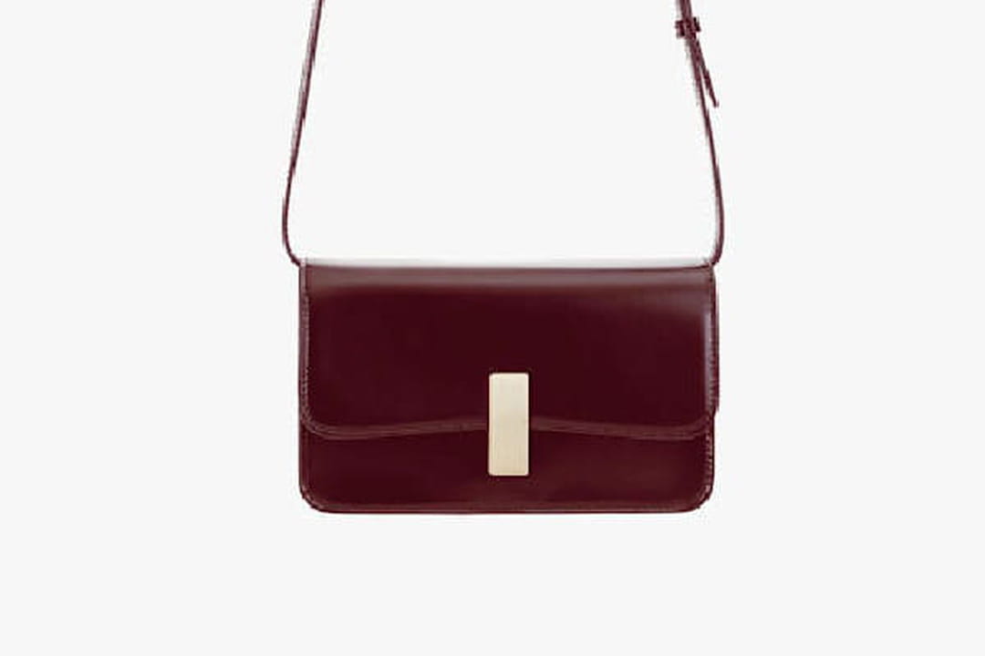Sac à main en cuir bordeaux