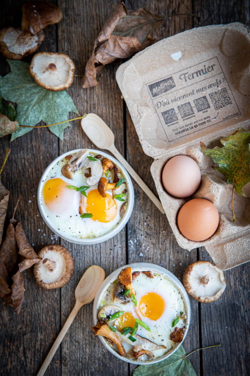 Oeufs cocotte à la forestière