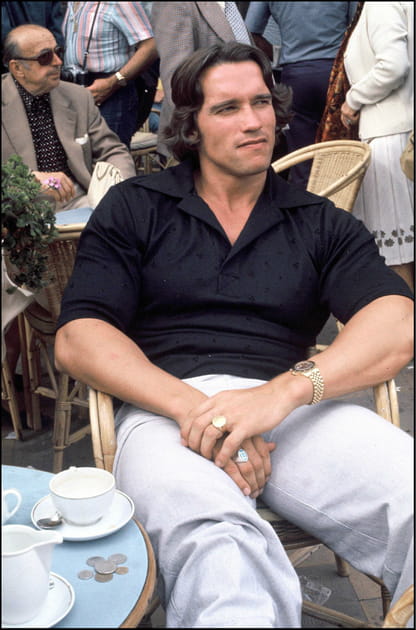 Arnold Schwarzenegger, posé pour le café