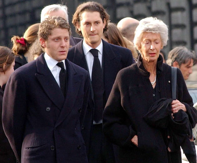 Marella Agnelli et ses deux petits fils John et Lapo Elkann