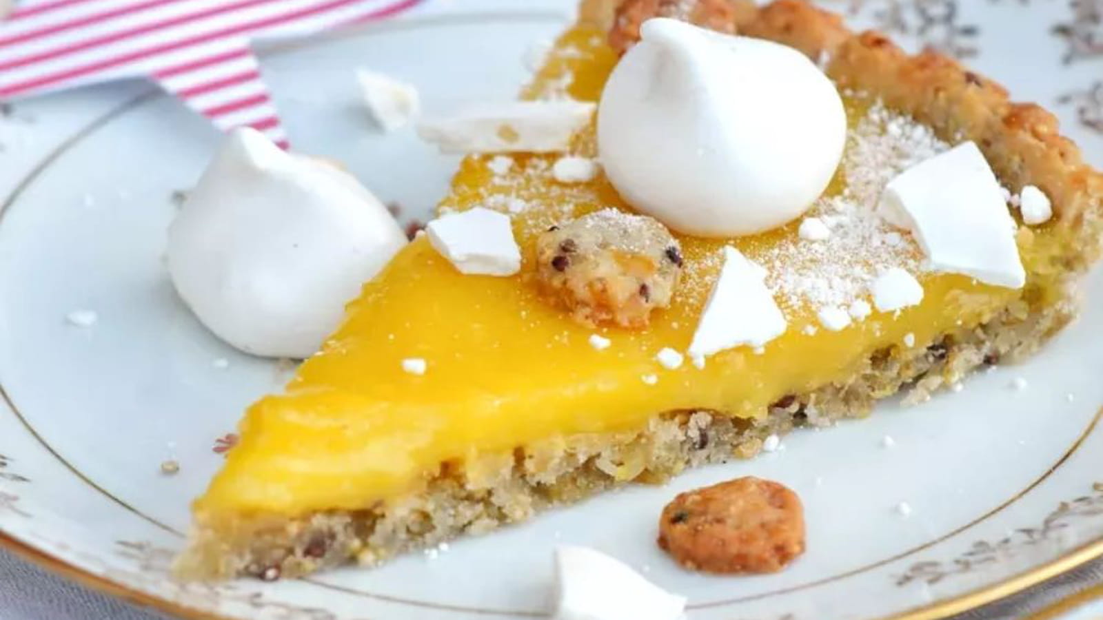 Tarte fine au citron, quinoa et boulgour