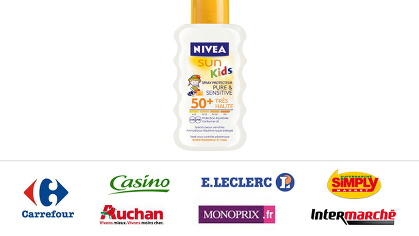 Spray Protecteur Enfant Pure& Sensitive SPF 50+, Nivea Sun