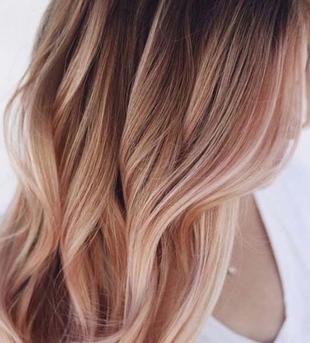 Balayage blond rosé