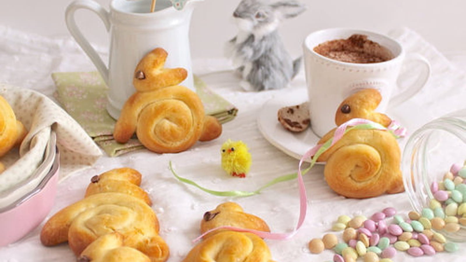 Petits lapins briochés de Pâques sans oeuf, sans lait