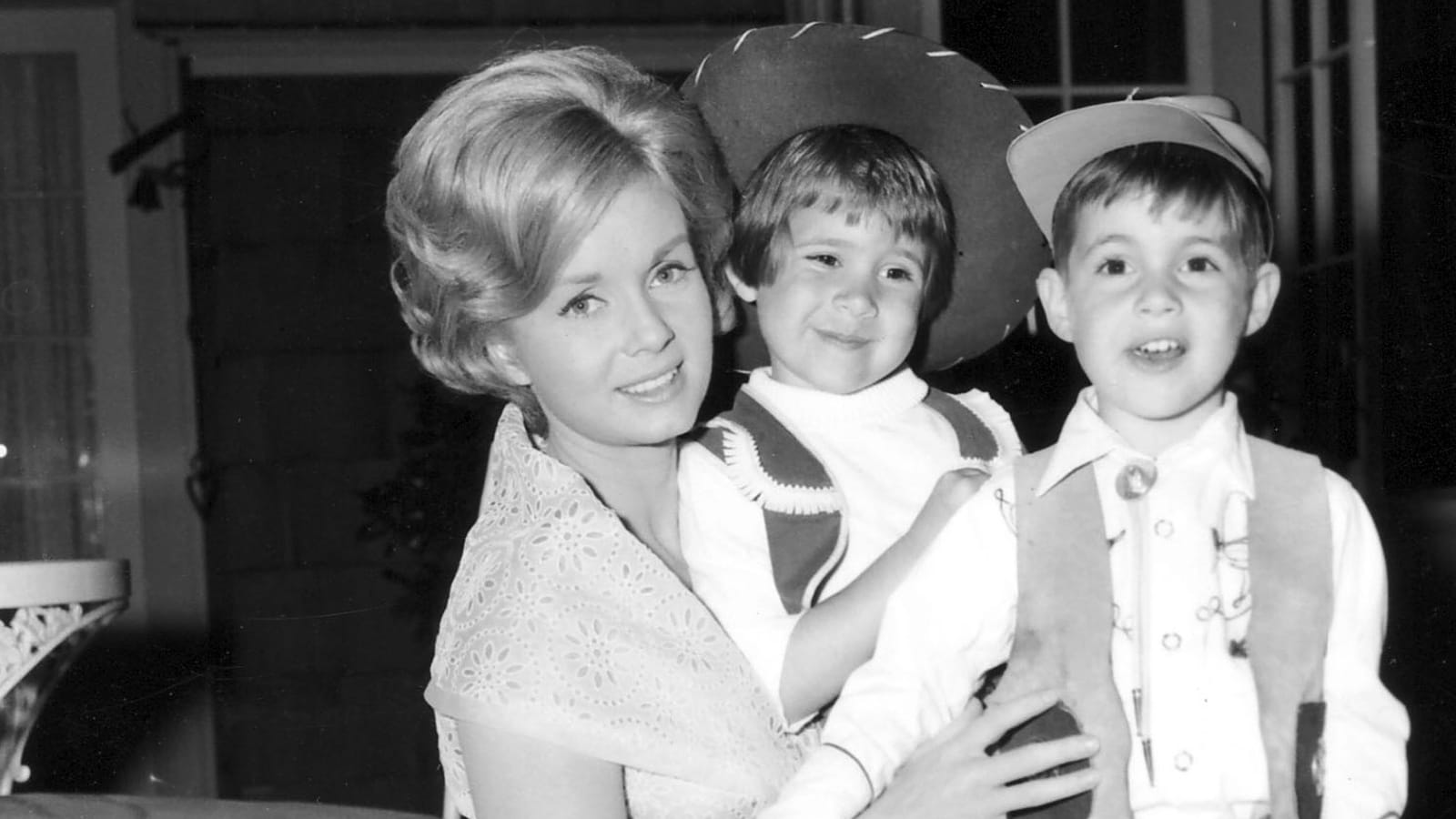 Avec ses enfants, Carrie et Todd 