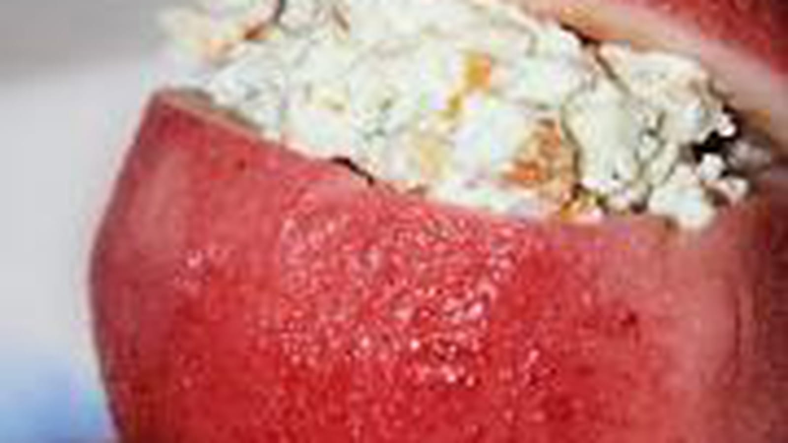 Poires pochées farcies roquefort