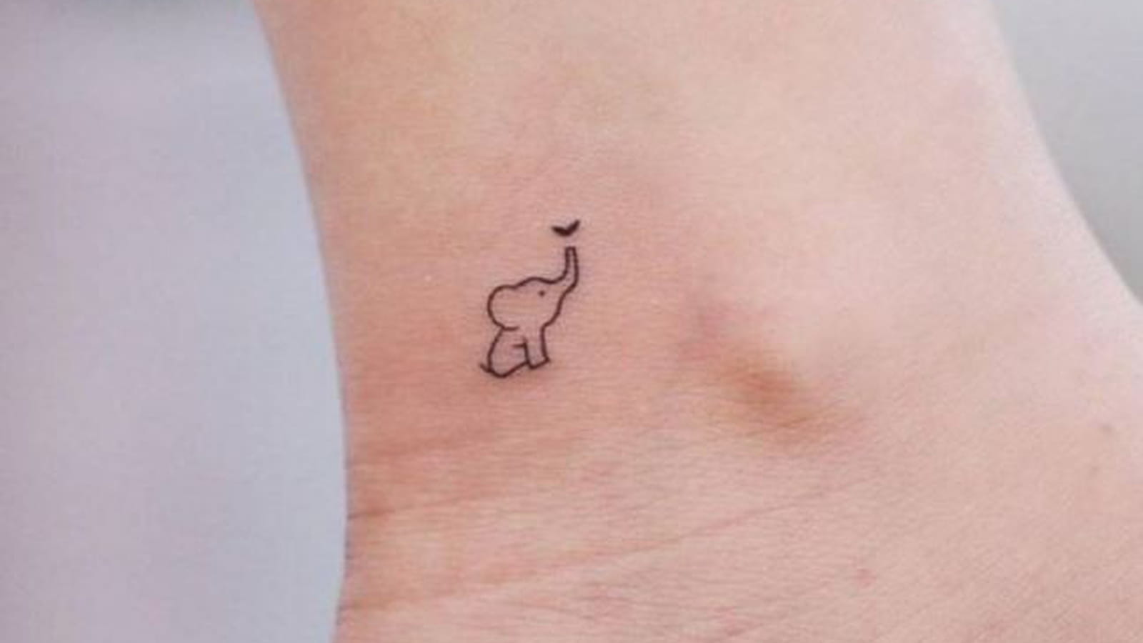 Mini éléphant sur la cheville