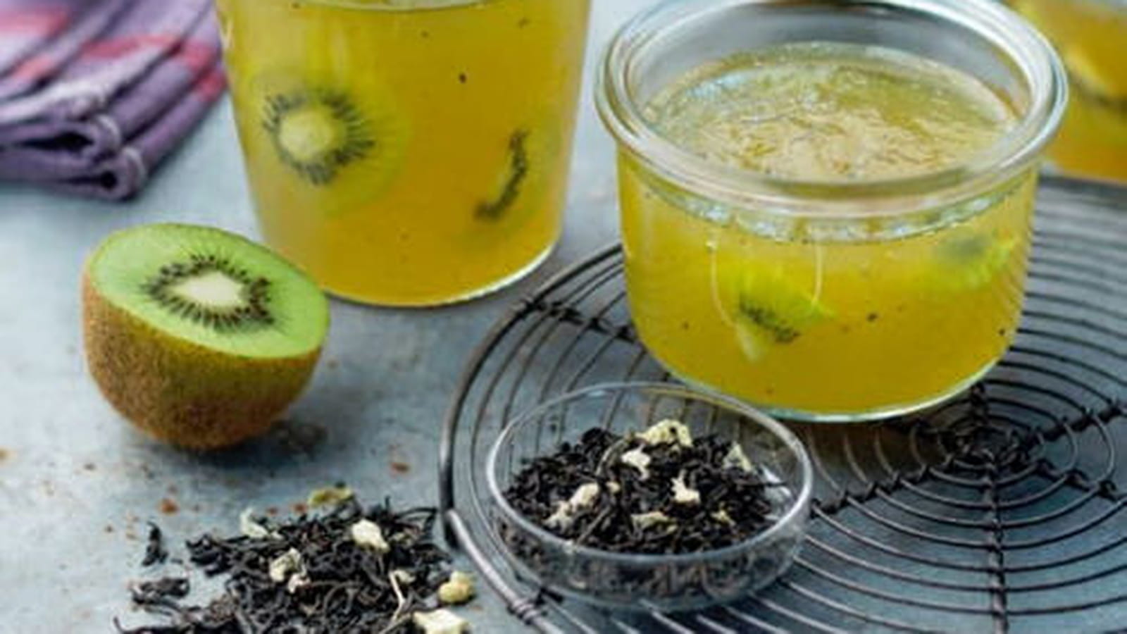Gelée de kiwis Oscar et thé Earl Grey