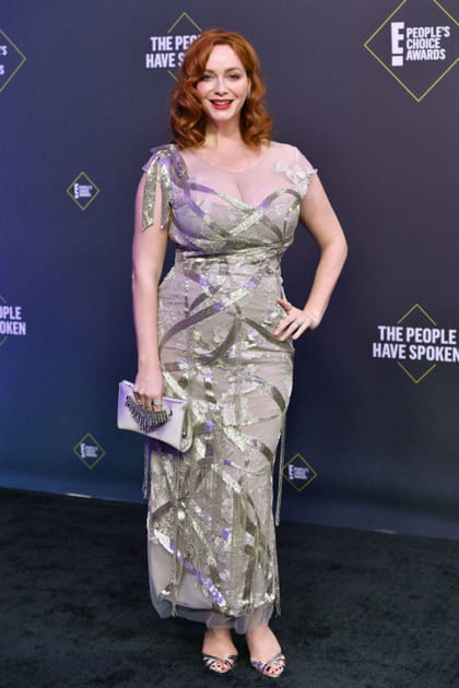 FLOP : Christina Hendricks en robe argentée