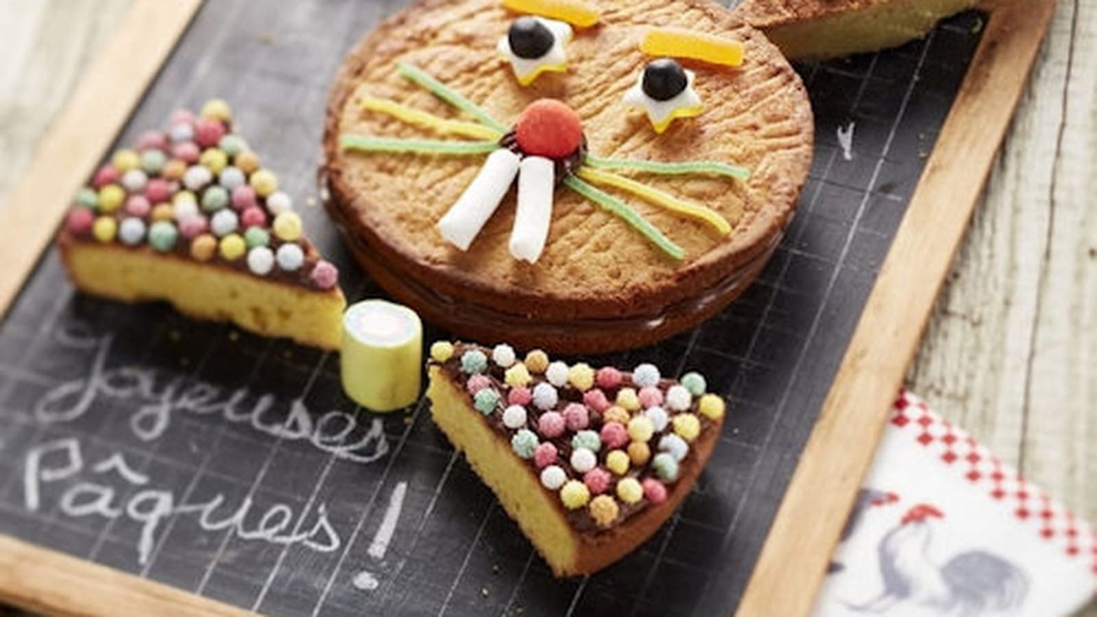 Lapin de Pâques en Gâteaux Bretons, pâte à tartiner et guimauve