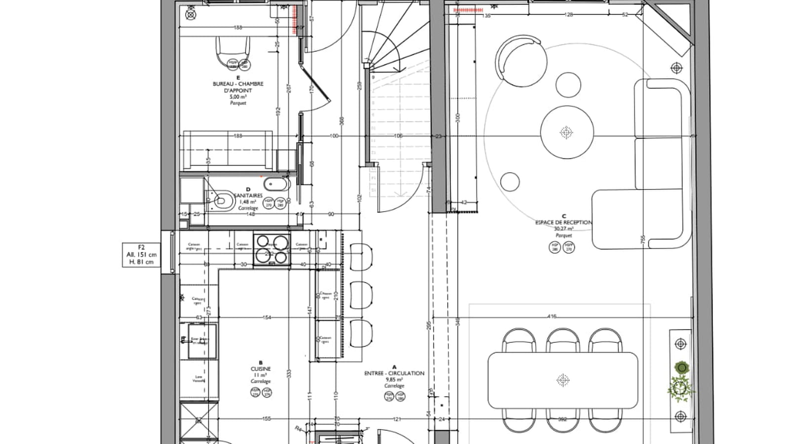 Plan rez-de-chaussée projet