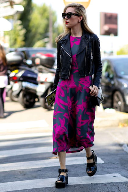 Street looks fashion week Paris&nbsp;: rock en fleurs