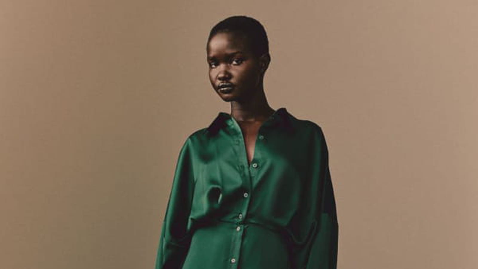Robe chemise verte H&M 