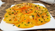 Carpaccio de tomate, vinaigrette sésame, estragon et verveine : Etape 3