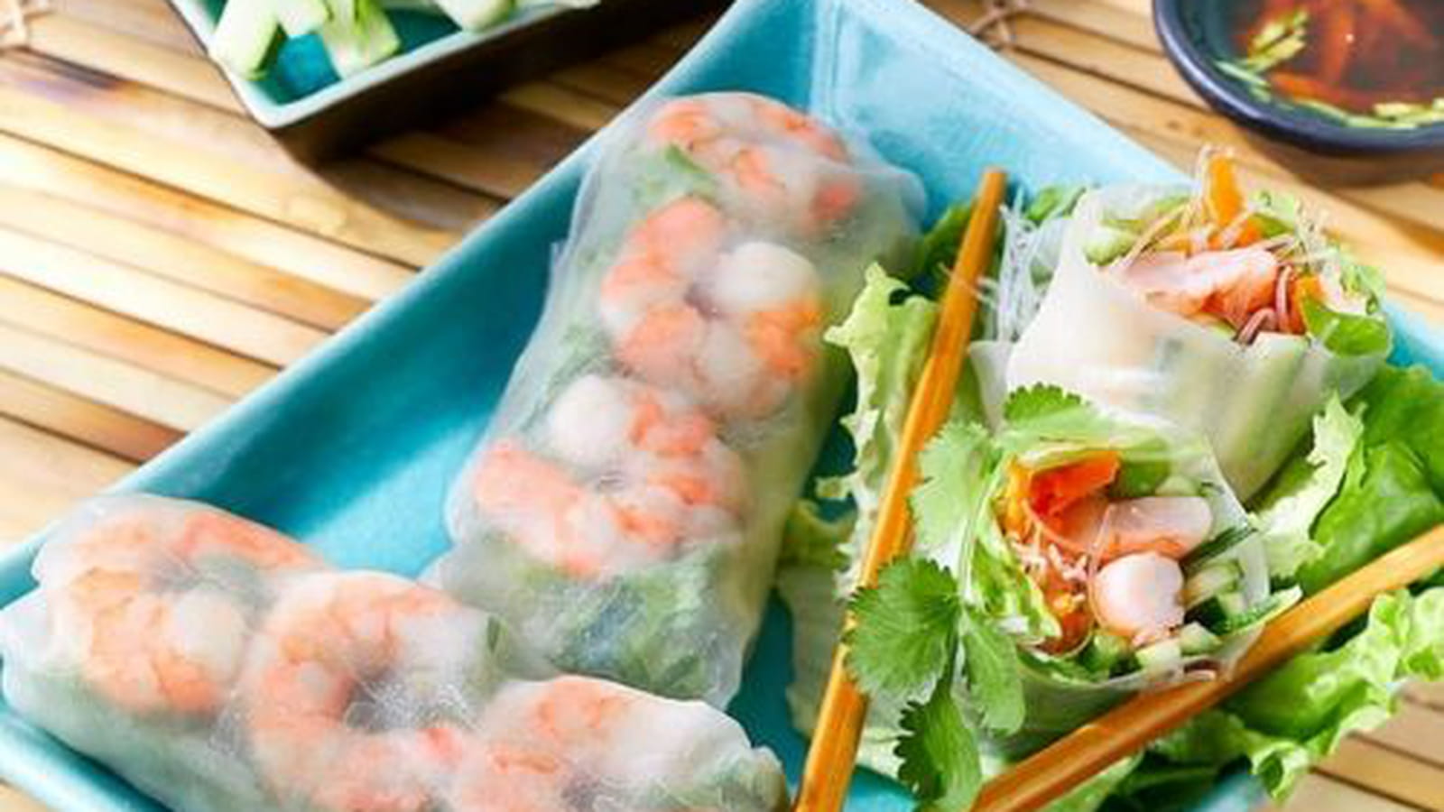 Rouleaux de printemps aux queues de gambas bio