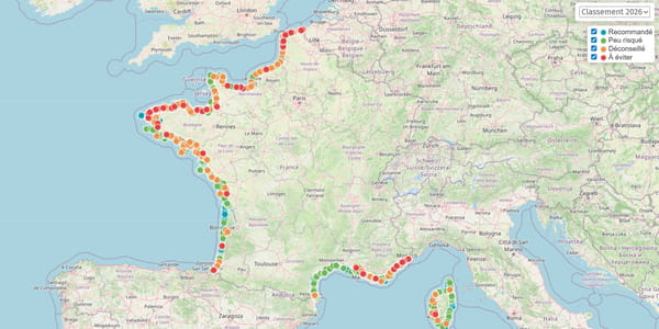 Carte du Classement des eaux de baignade 2026