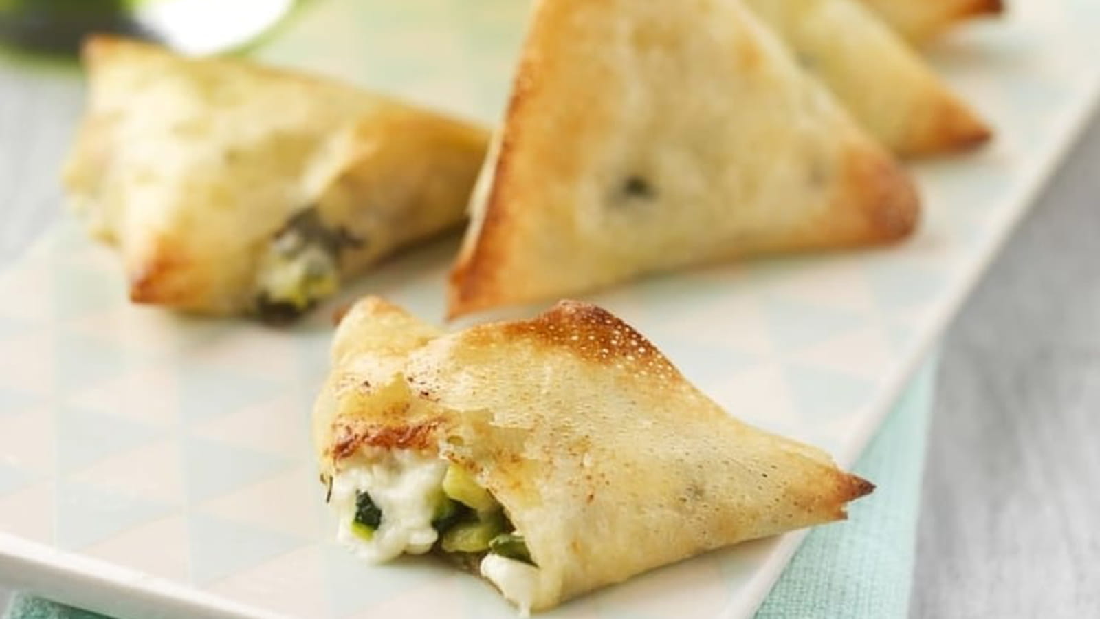 Samoussas courgette et Pavé d'Affinois