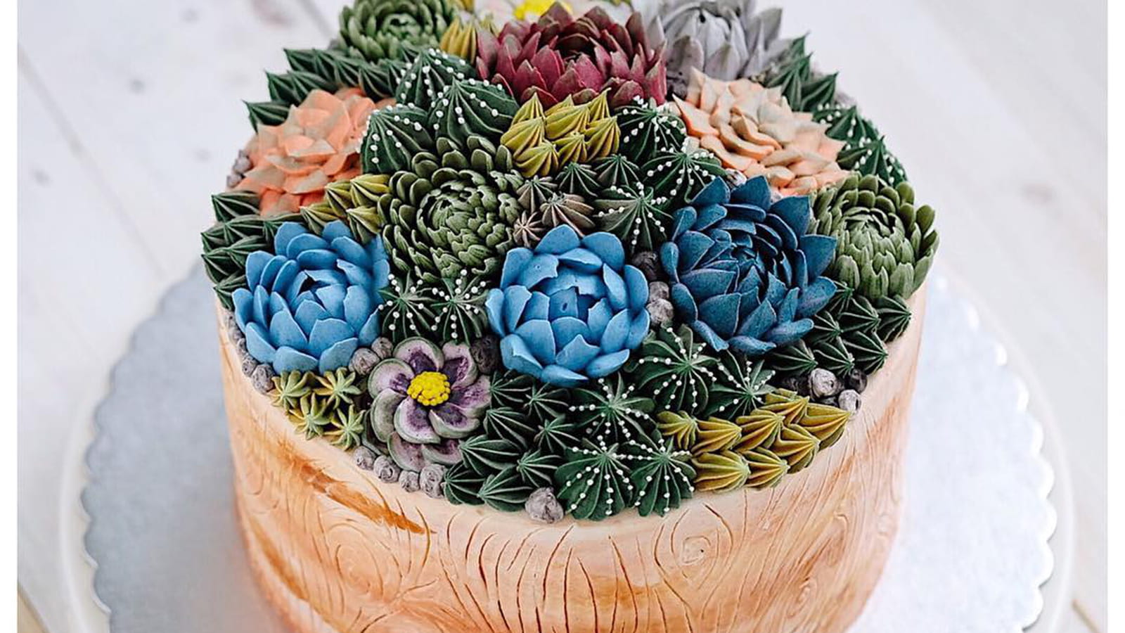 Gâteau bleuté
