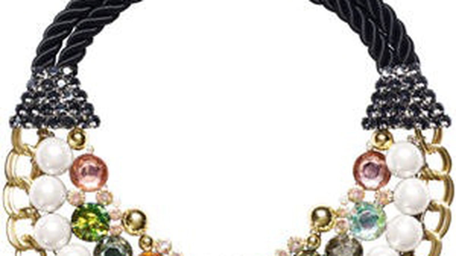 Collier avec chaine, pierres et perles de H&M