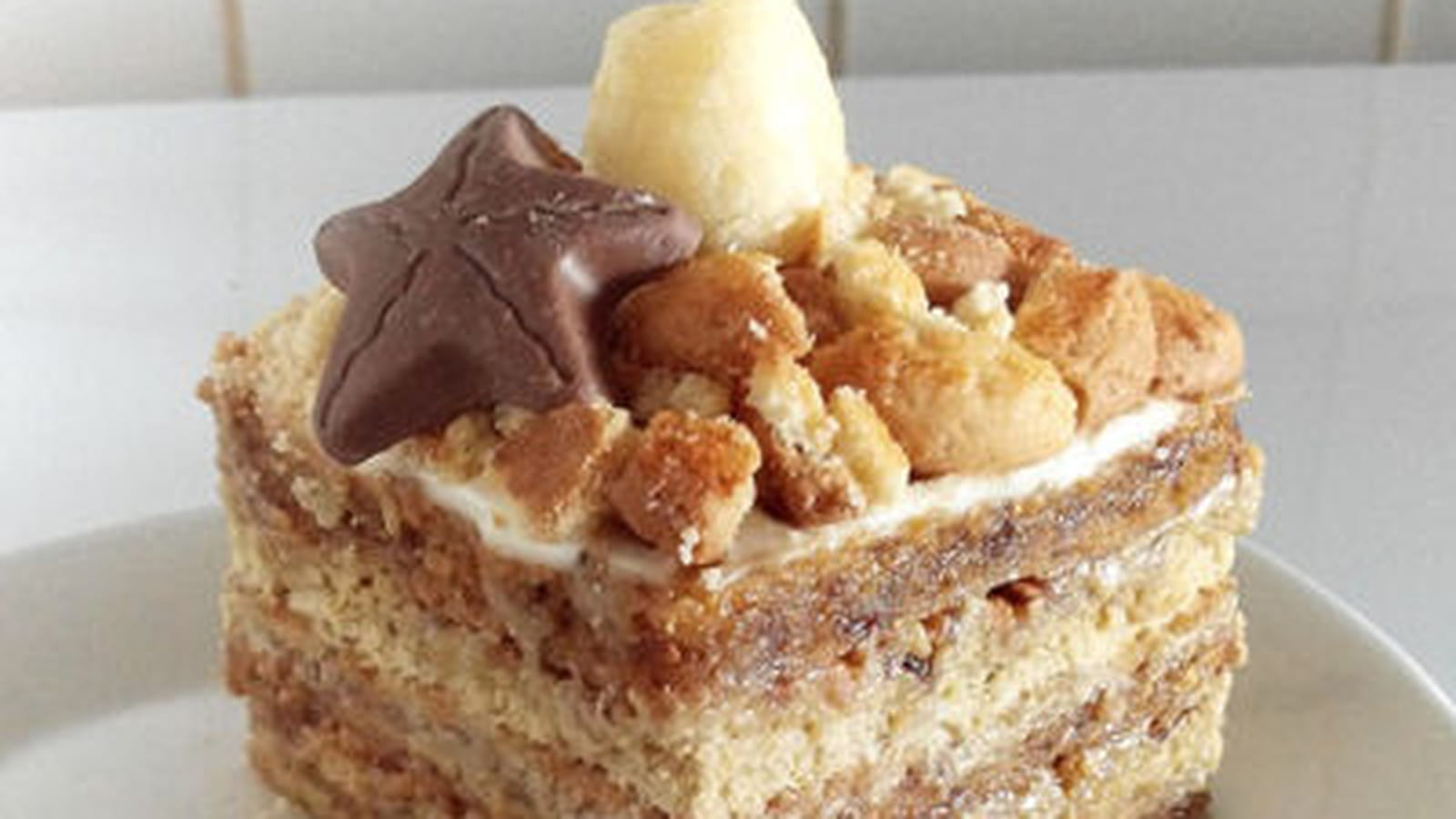 Biscuit aux figues, banane, pralin façon tiramisu