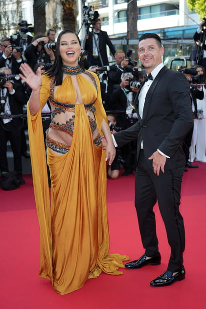 Adriana Lima et son compagnon Andre Lemmers, &agrave; la projection de "Elvis", le 25&nbsp;mai