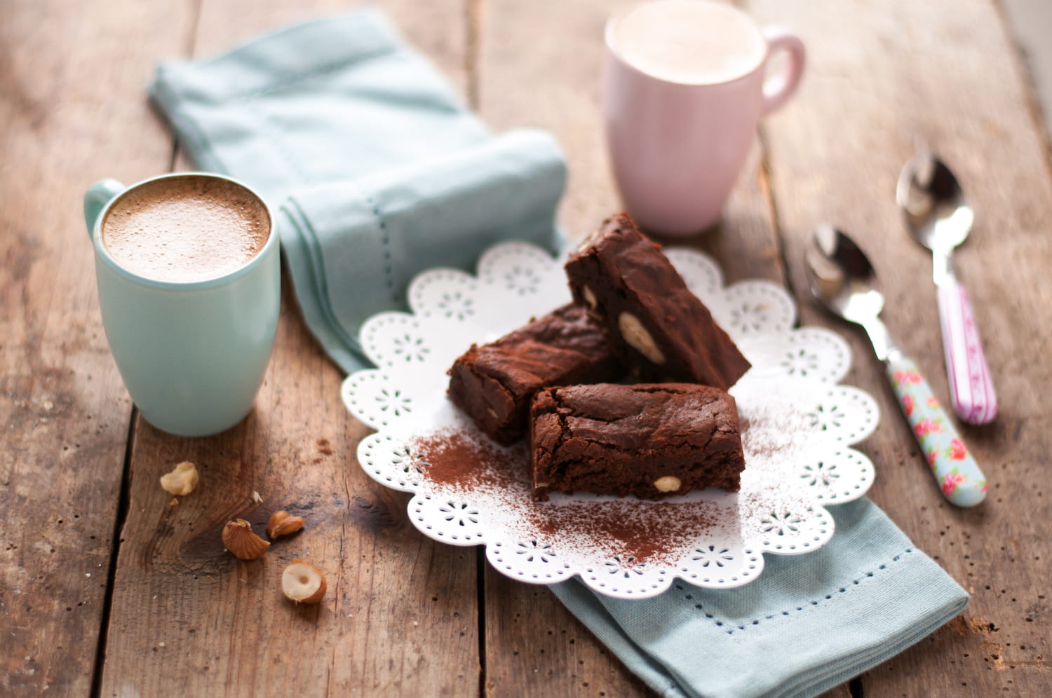 Brownies végétaliens cocopralinés, chocolat 70 et fleur de sel