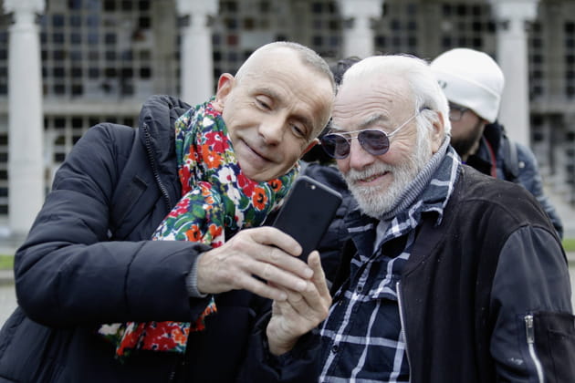 Représentant de la famille Brasseur et Jean-Marc Labro, obsèques de Mylène Demongeot à Paris