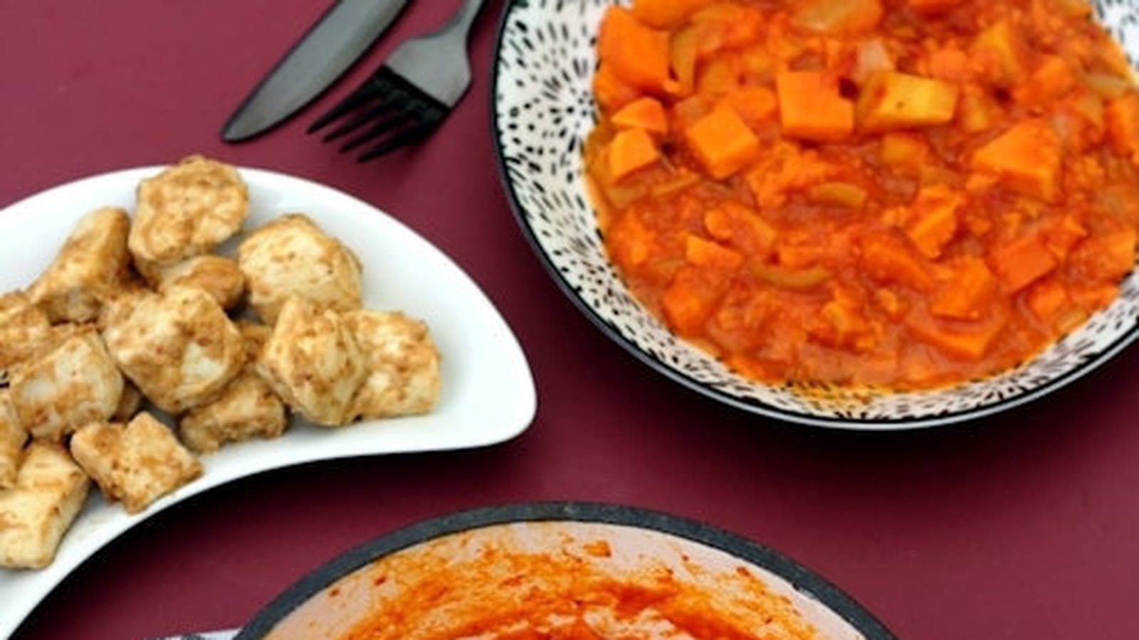 Curry de patate douce, panais et carotte, au lait de coco
