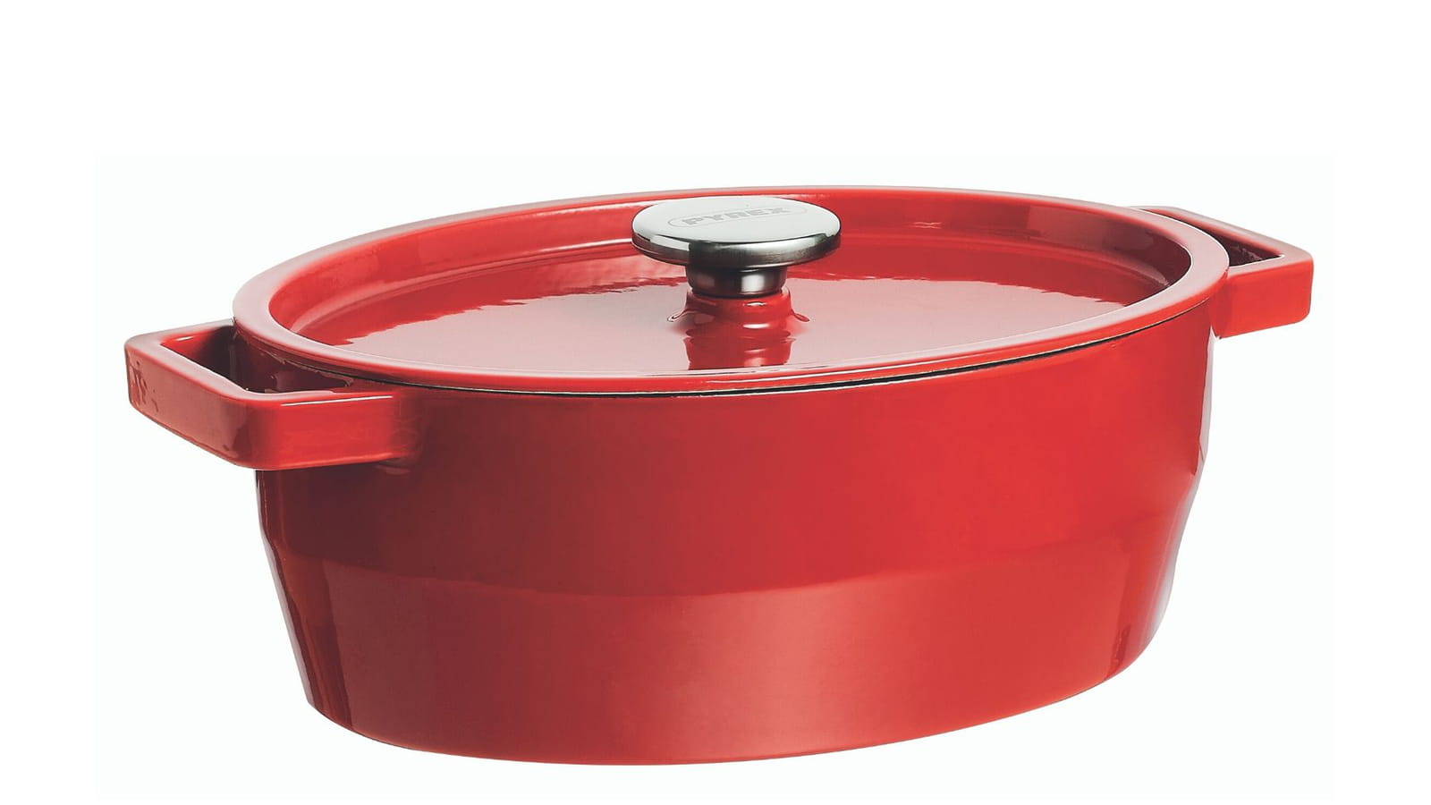 Slow cook cocotte ronde rouge en fonte de Pyrex