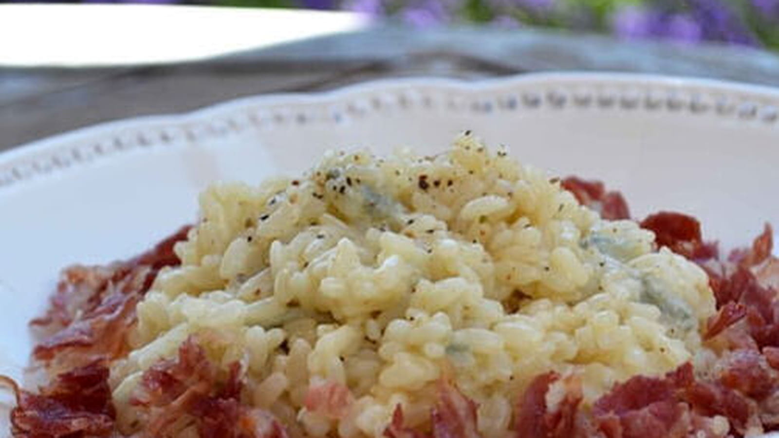 Risotto au gorgonzola et à la pancetta