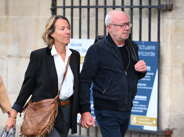 Olivier Baroux et sa femme aux obs&egrave;ques de Jean-Paul Rappeneau