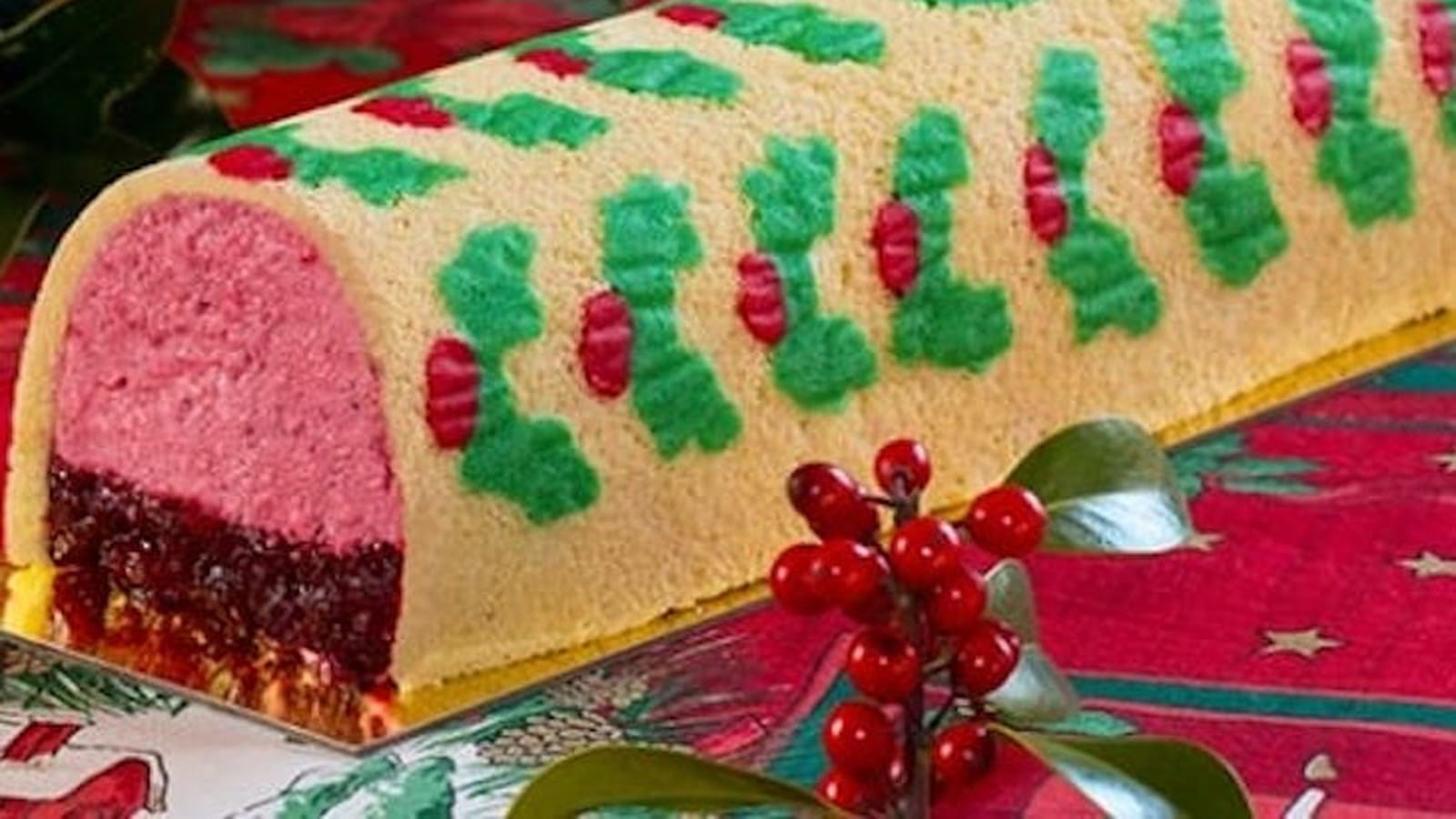 Bûche à la mousse de canneberges
