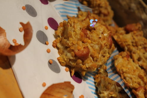 Galette de lentille corail et saucisses knacki façon rösti